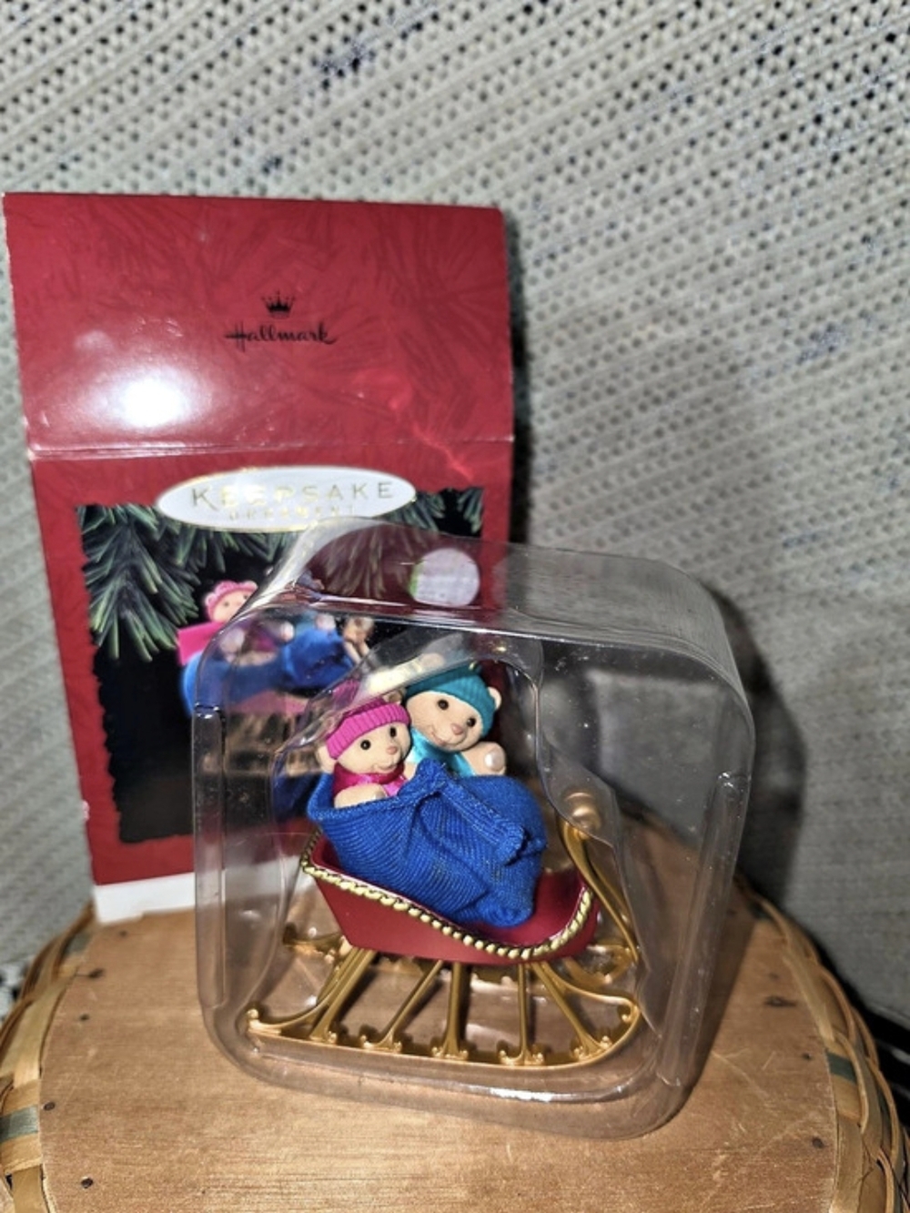 Hallmark Bright Sledding Colors Christmas Ornament Blue & Red